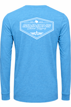 Load image into Gallery viewer, Light Blue Tri-Blend LS Shirt - White Logo
