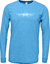 Load image into Gallery viewer, Light Blue Tri-Blend LS Shirt - White Logo
