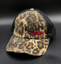 Load image into Gallery viewer, Leopard and Black High Ponytail Cap
